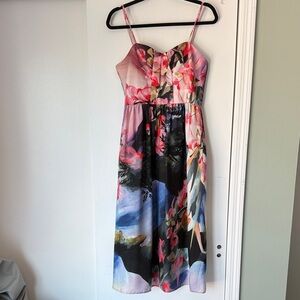 Corey Lynn Calter Pink & Black Floral Midi Dress – NWT, Women’s Size 6
